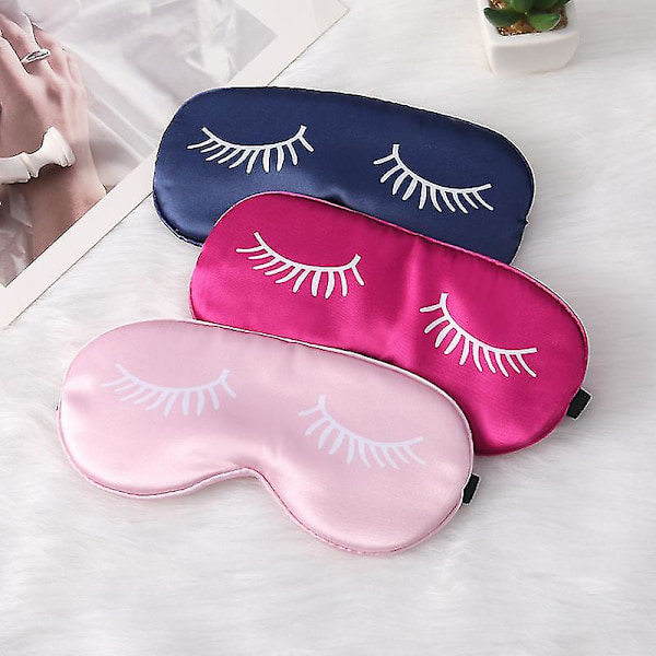 4 stycken Sovmasker Siden Sovmask Sött Lätt Justerbart Ögonskydd Mask Satin Nattsömnad Ögonskydd för Kvinnor Män Sömn Resa Tupplur