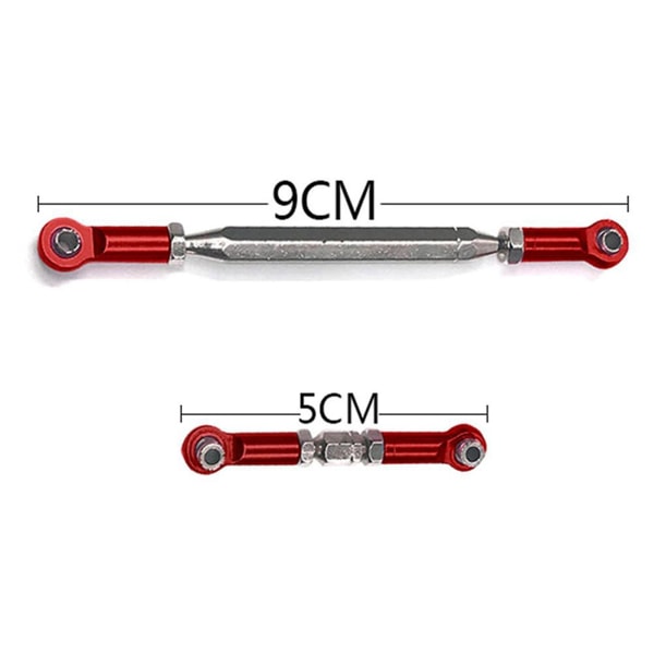 3x Metalliset säädettävät ohjauslinkit Vetotanko Kääntövarsi Mn D90 D99 Mn-90 -45 1/12 Rc-auto
