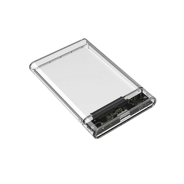 Gjennomsiktig hvit HDD-veske for hardboks 2,5 tommers HDD-kabinett Sata To Usb 3.0 Type-c 3.1 Ekstern