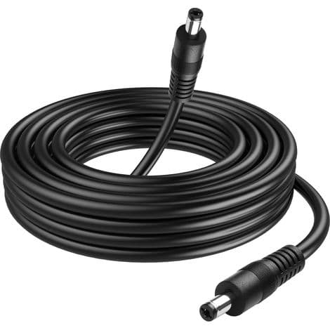 5521 DC strømkabel (3 meter), 18 AWG, 5,5 mm x 2,1 mm, han-til-han, til LED, CCTV, bil, skærm osv., 10 m