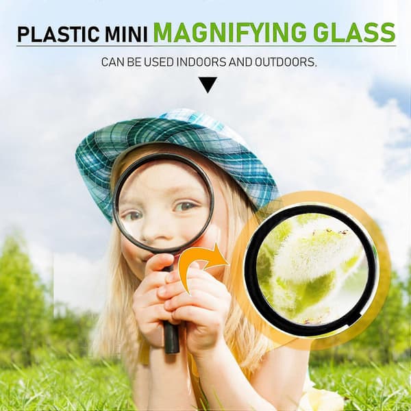 Förstoringsglas för barn, 8 st, plast, handhållna, mini, bärbara, små barn