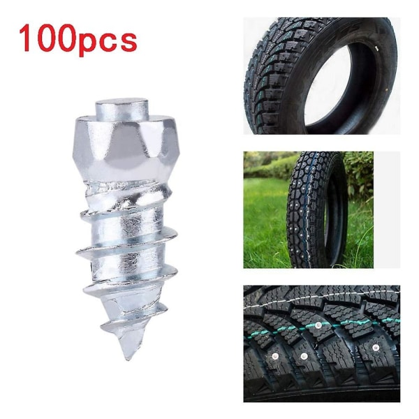 100 kpl 12 mm:n renkaan nastat kovametalliruuvit lumipiikit liukastumisenestojäätä varten autolle/maastoautolle/mönkijälle/UTV-auton renkaan nastalle