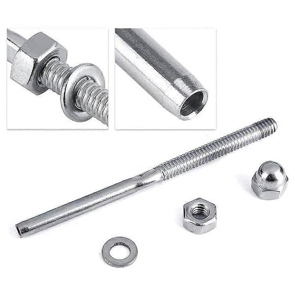 12-pakksgjengede terminalstuder 316 rustfritt stål marine klasse stud end fitting terminal for 3/16