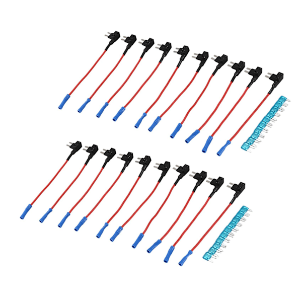 20 Pak - 12v Bil Add-a-circuit Sikringsadapter Mini Atm Apm Bladsikringsholder