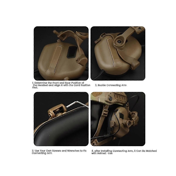 Hodesett Skinnefeste Brakett 360 Rotasjon Hodesett Hjelm Guide Adapter Passer For Ops Core Arc Og Skinne