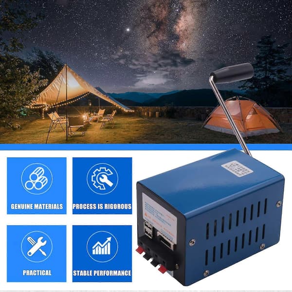 Högpresterande Dynamodynamo Bärbar Nödhandvev USB-Laddning Nödöverlevnad Handvevgenerator