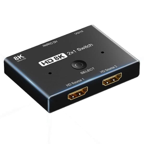 8K Switch .1 Konverter 2 i 1 Ud Splitter Support Strømstyring Multifunktionel Bærbar Fordeler
