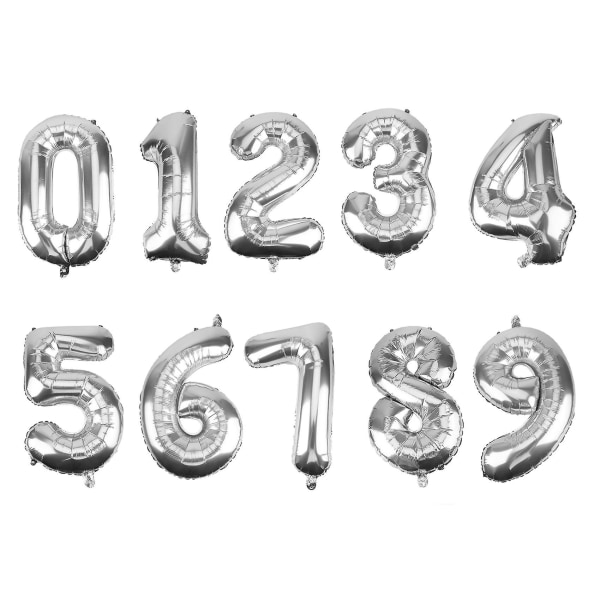 32 tums digital aluminiumfilmsballong födelsedag 0-9 Digital ballong B