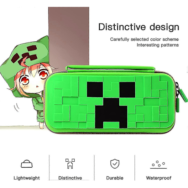 Kantava Kotelo Nintendo Switch Minecraft -pelille, Minecraft- ja Switch Minecraft -pelikorteilla, Pelivarasto Aikuisten ja Lasten Creator Nintendo Switchille