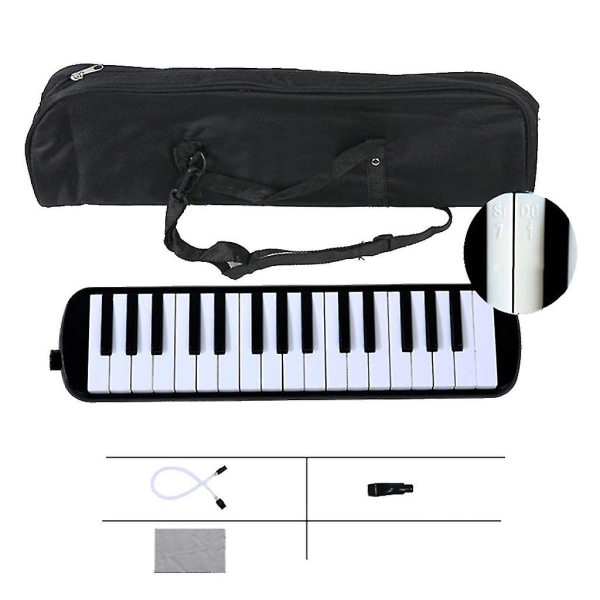 Melodica Piano Keyboard With Soft Long Tubes, Short Mouthpieces, Carrying Bag