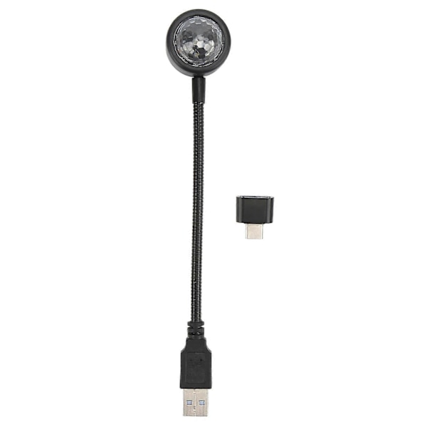 USB Stjerneprojektor Nattelys LED Stemmestyrt Justerbar 360 Rotasjon Romantisk Bærbar for Bil Hjem (TYPE-C)