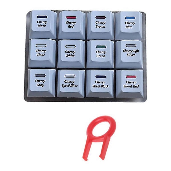 12-Tacks Mekanisk Tangentbordbrytare Tester Sampler Brytare Testverktyg med Tangentbordsavdragare för Cherry MX-brytare