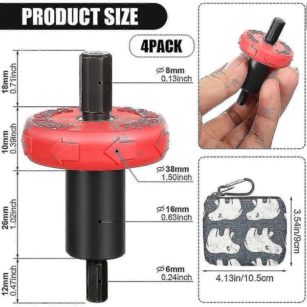 4 stk. motorboreadapter motoradapter med 4 opbevaringsposer