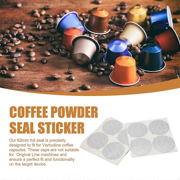 Aluminiumsfolie Lokk Forseglinger - Gjenbruk Kapsler Kaffeputer 120 stk, for Vertuoline Vertuo Gjenbruk Kaffe Po