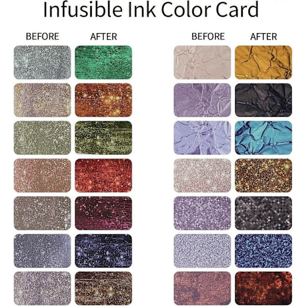 14 Stykker Infusible Transfer Ink Ark - Forhåndstrykt Sublimeringspapir for