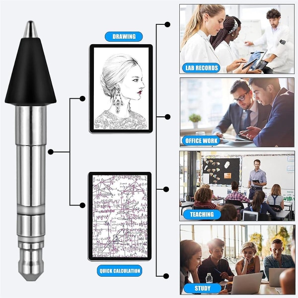 2 stk. Rustfrie Slim Pen-spisser, Nøyaktig Fin Kontroll Pen Som Glatte Skrivepinner For Sl