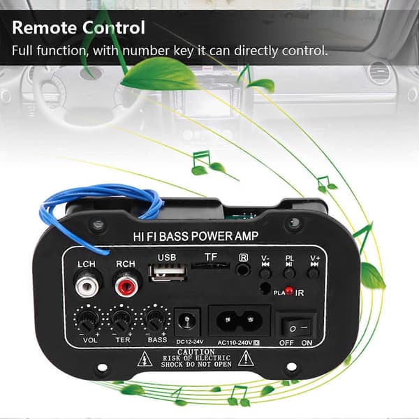 5 Tommer Auto Bil Digital Bluetooth Forstærker Hifi Bas Høj Effekt Stereo Lyd AMP