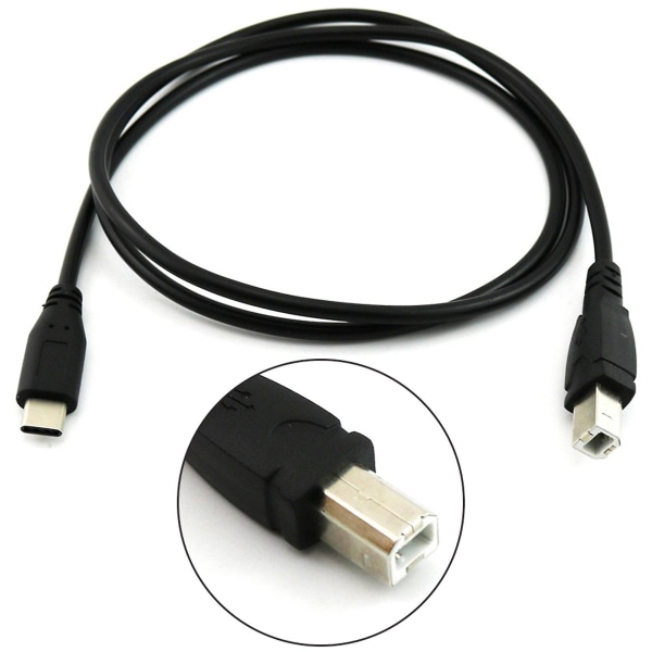 2x USB-C USB 3.1 Tyypin C Uros Liitäntä USB 2.0 B Tyypin Uros Tietokonekaapeli Puhelimelle Tulostimelle