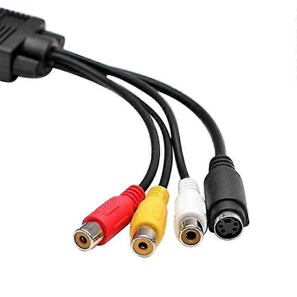 VGA till S-video 3 RCA Komposit AV TV Ut Adapter Konverter Kabel För PC Laptop