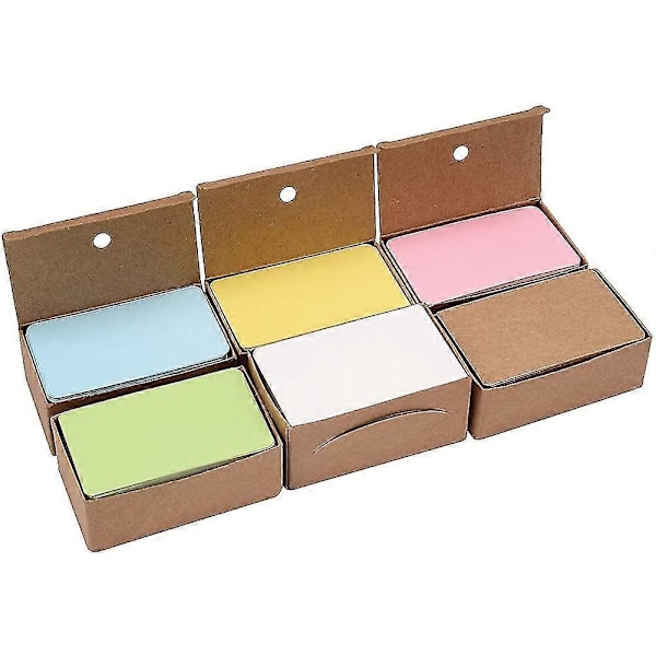 600 Stykker 6 Farver Blank Kraft Papirkort Visitkort DIY Flash Cards Gave