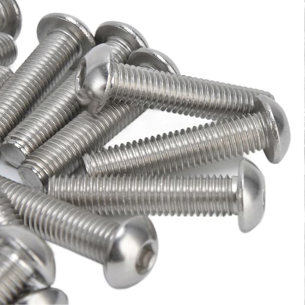 30 stk. Hex Socket Knaphoved Skrue A2 Rustfrit Stål M10x1,5 Grov Gevind Sæt Kit M10x45