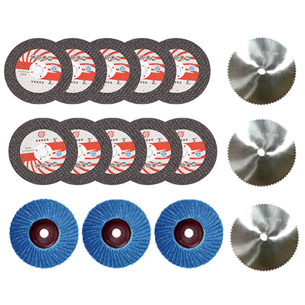 16Pcs 75X10Mm Angle Grinding Wheel Set Wood Metal Cutting Disc HSS Carbide Polishing Sheet for 12V