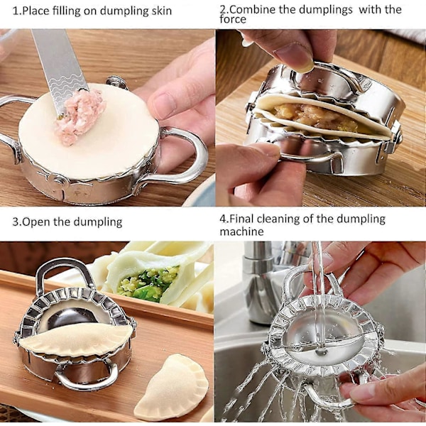 3 stk. Dumpling Maker, rustfrit stål Dumpling Form og Dumpling Maskine Presse, 3,9 tommer