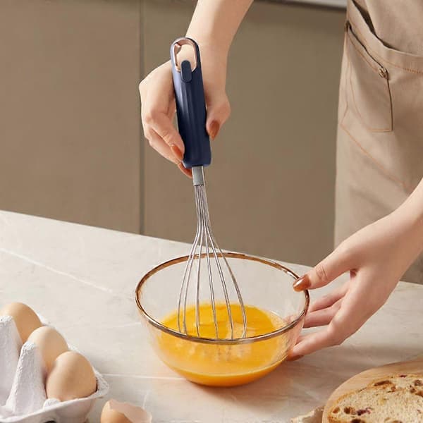 Eggvisp i rustfritt stål, manuell eggvisp - Visp husholdnings bakeverktøy - Blå