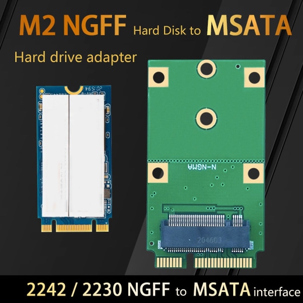 SSD:n MSATA-liitäntäkortti, SATA M.2 NGFF-liitäntää varten, 2230 ja 2242 mm