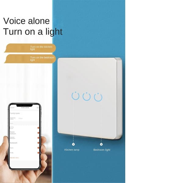 Tuya Wifi Smart Bryter Berøringslys Bryter Enkel Null Brannlinje Universal 2 Bryter Hvit