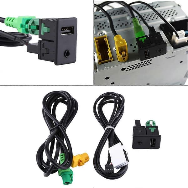 USB AUX-bryterkontaktkabeladapter for BMW 3 5-serie E87 E90 E91 E92 X5 X6