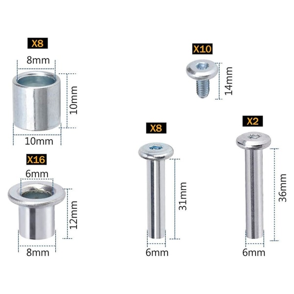 Inline Skate Aksel Afstandsstykke Skrue, Skate Hjul Leje Afstandsstykke, Rulle Skate Udskiftningsdele Med Aksel &