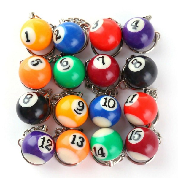 Värikäs biljardipallo set 16 kpl, mini Magic avaimenperäpallot Eightball Billar Biljardi Ch