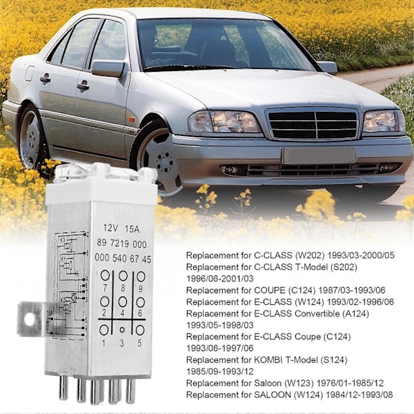 Overbelastningsbeskyttelsesrelæ 0005406745 Udskiftning til CCLASS COUPE ECLASS KOMBI TModel Saloon