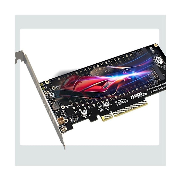 PCI-e X8 X16 Dubbel Disköverföringskort NVMe M.2 Mkey SSD Raid Array Expansionsadapter Moderkort P