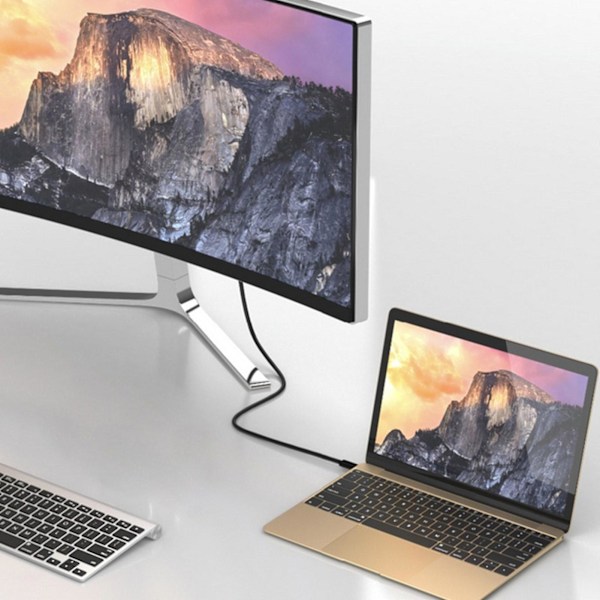 1,8 m Type-C - DP/HDMI-yhteensopiva kaapeli, tukee 4K@60Hz korkeaa resoluutiota, musta PVC USB 3.1 DisplayPort-muuntimen sovitinkaapeli tietokoneen lisävaruste