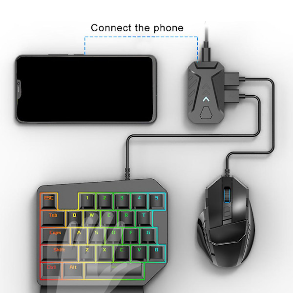 Bluetooth Gaming Tastatur Mus Konverter Adapter til iOS Android Telefon Tablet