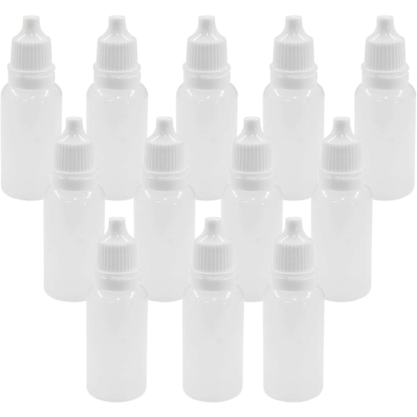 12 st 15ml/0.5oz Plast Droppflaskor, Tomma Klämbara Ögondroppsflaskor