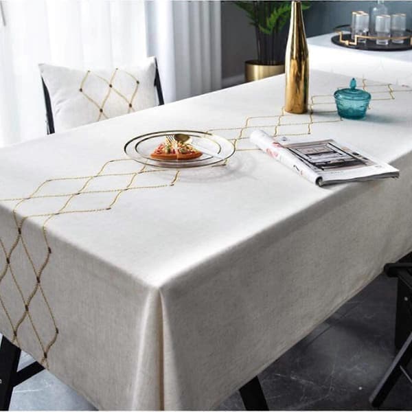 Broderad Geometrisk Rektangulär Duk