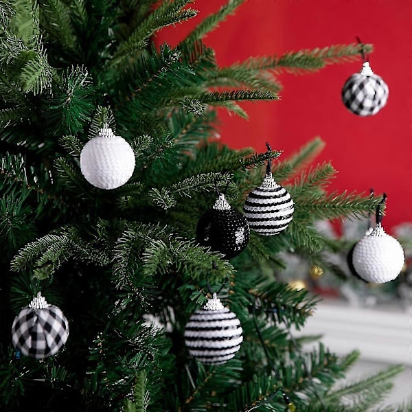 WJTG 12 stk. Kuler Anheng Juletrepynt Flerfarget Kule Hjemmefest Ornamenter Sett 2023 NyttårJ
