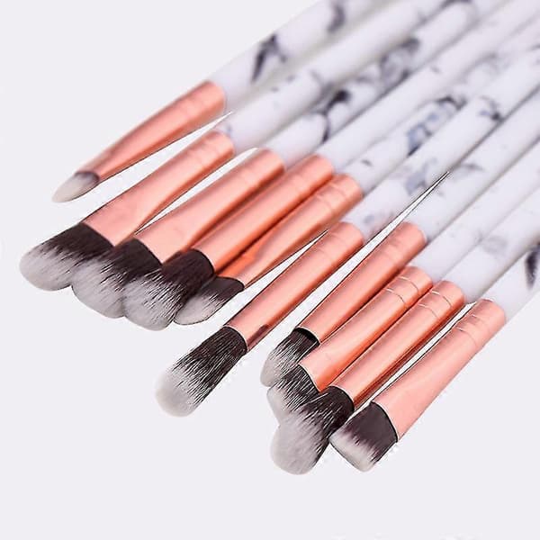 Et sett med 10 marmor foundation blush applikatorbørster