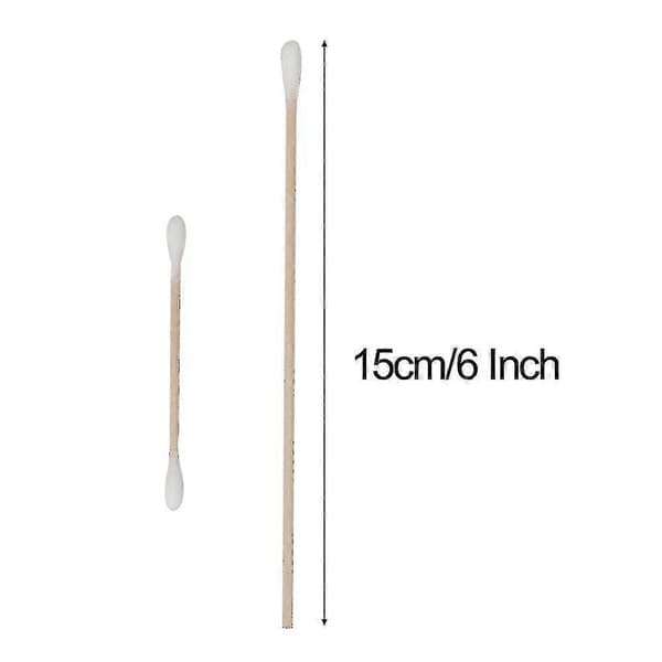4 st Träbomullspinnar för Smink & Rengöring (15 cm)