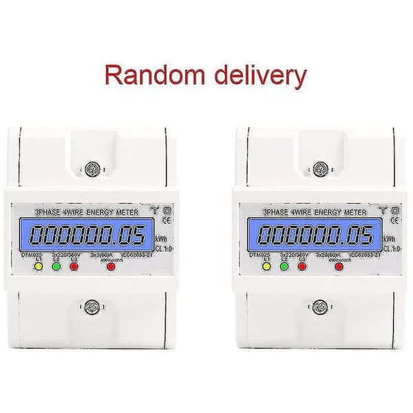 OEM – Trefasmätare 220/380 V 5–80 A – Bakgrundsbelyst LCD-display – DIN-skenmontering – Noggrannhetsklass 1.0