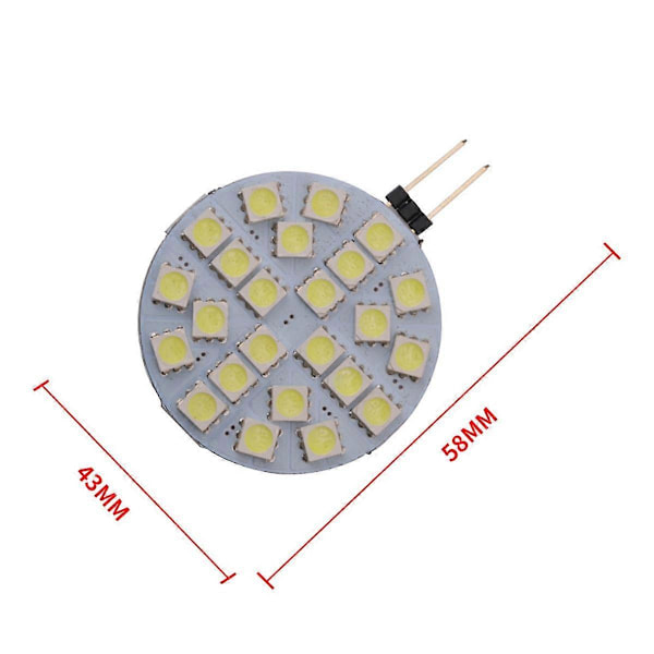 10 st 4.8W G4 Sockel 5050 SMD Mini LED-lampa på DC 12V Ersätter Halogen Bi-Pin Lampa LED-lampa Varmvita Ljus