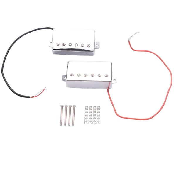 Set med 2 Humbucker Pickup för Elgitarr, Hals & Bro, Tillbehör för LP-Gitarr, Krom