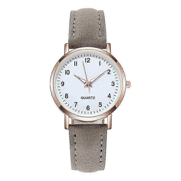 Dameure Små Quartz Analog Armbåndsur Casual Læder Grey