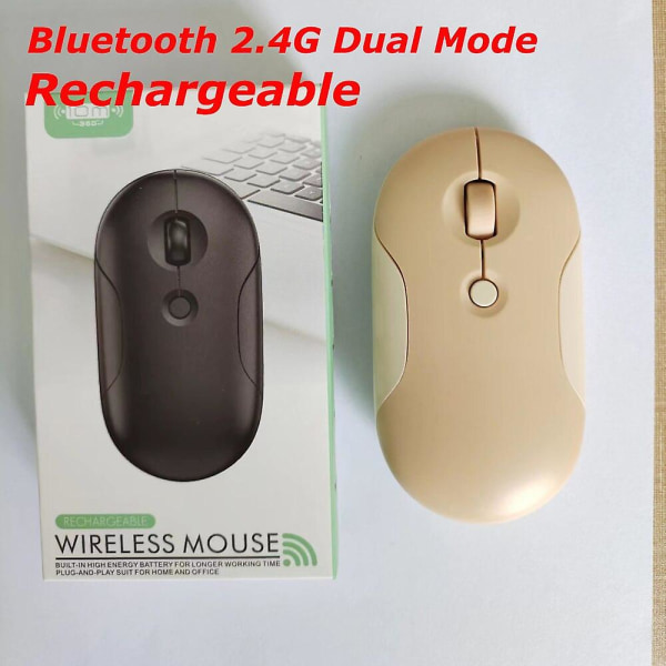 Ryra oppladbar trådløs mus Søt Bluetooth 2.4g Dual Mode trådløs mus for PC