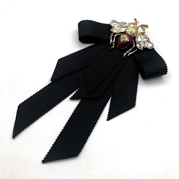 2 st Båge broscher med strass fluga brosch Band fluga för fest Klädtillbehör