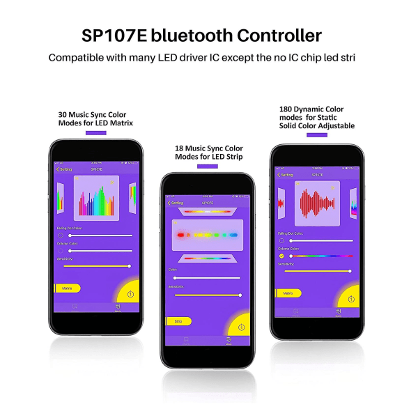 Wifi Rgb Sp107e Pixel Ic Spi Musik Bluetooth-styrenhet För Ws2812 Sk6812 Sk9822 Rgbw Apa102 Lpd880