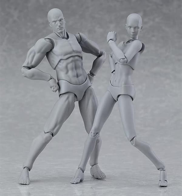 Kunstnere bruker malerfigurer modell mannequin B